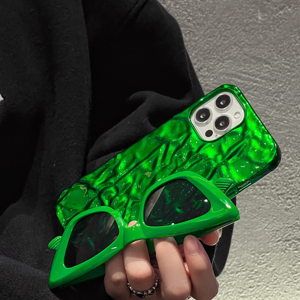Emerald Tin Foil Phone Case For Iphone 14 Pro Max 13 12 11 Series_voghion.com