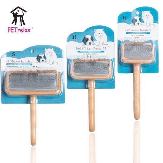 Pet comb wholesale dog cat hair removal brush beautician Beech wooden handle comb hair pull beauty dog brush