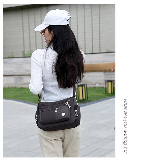 New multi-layered nylon bag, casual single-shoulder crossbody bag, trendy women's crossbody bag, cross-border one-piece delivery worldwide undefined
