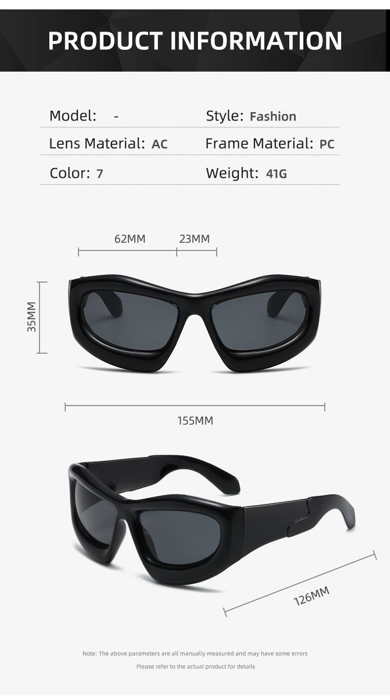 Y2K Exaggerated Solid Color Ac Special-Shaped Mirror Full Frame Women's Sunglasses display picture 9