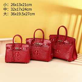 鳄鱼骨纹经典铂金包大容量女士手腕包高端宴会包百搭女包工厂批发