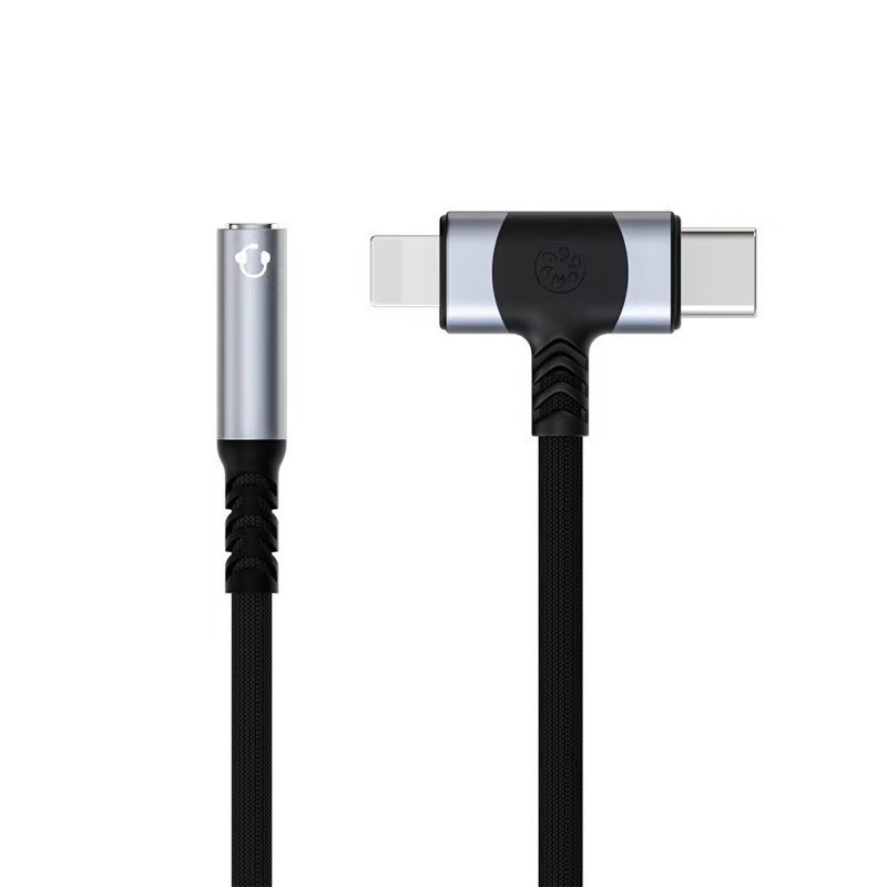 Android type-c Apple 照明から 3.5mm オーディオ アダプター ケーブルに適したツーインワン ヘッドフォン アダプター|undefined