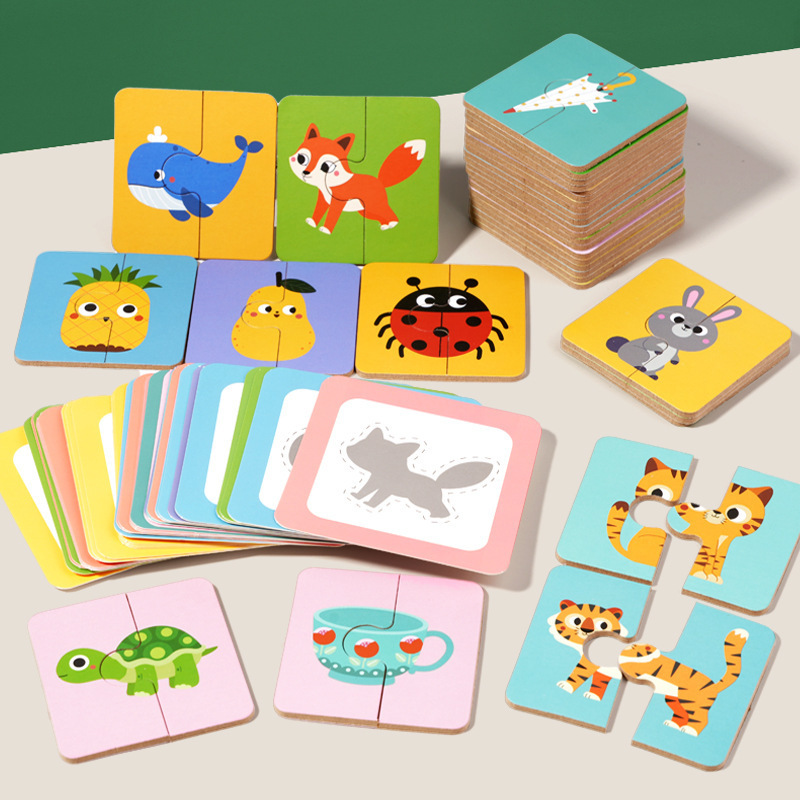 国境を越えた新しい子供の知育玩具シャドウマッチングパズル動物ボードゲーム親子インタラクティブカードゲーム|undefined