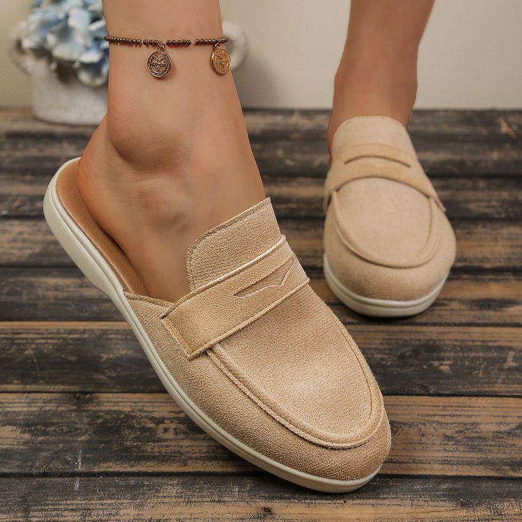 Women's Plus Size Flat Sandals, 2026 Summer New Style, Closed Toe, Retro, European And American Style Fashionable Sandals For Women._vogvips.com