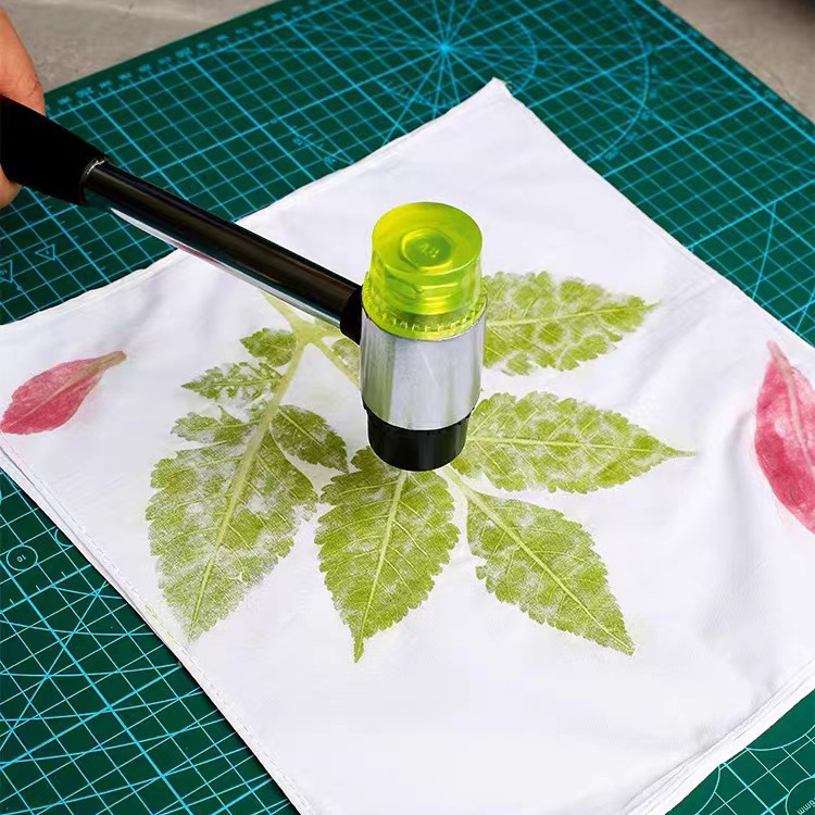 Plant Printing Tool Hammer, Kindergarten-Specific Wooden Rubbing Stone, Leaf Petal Leaf Pounding Mallet, Wooden Hammer