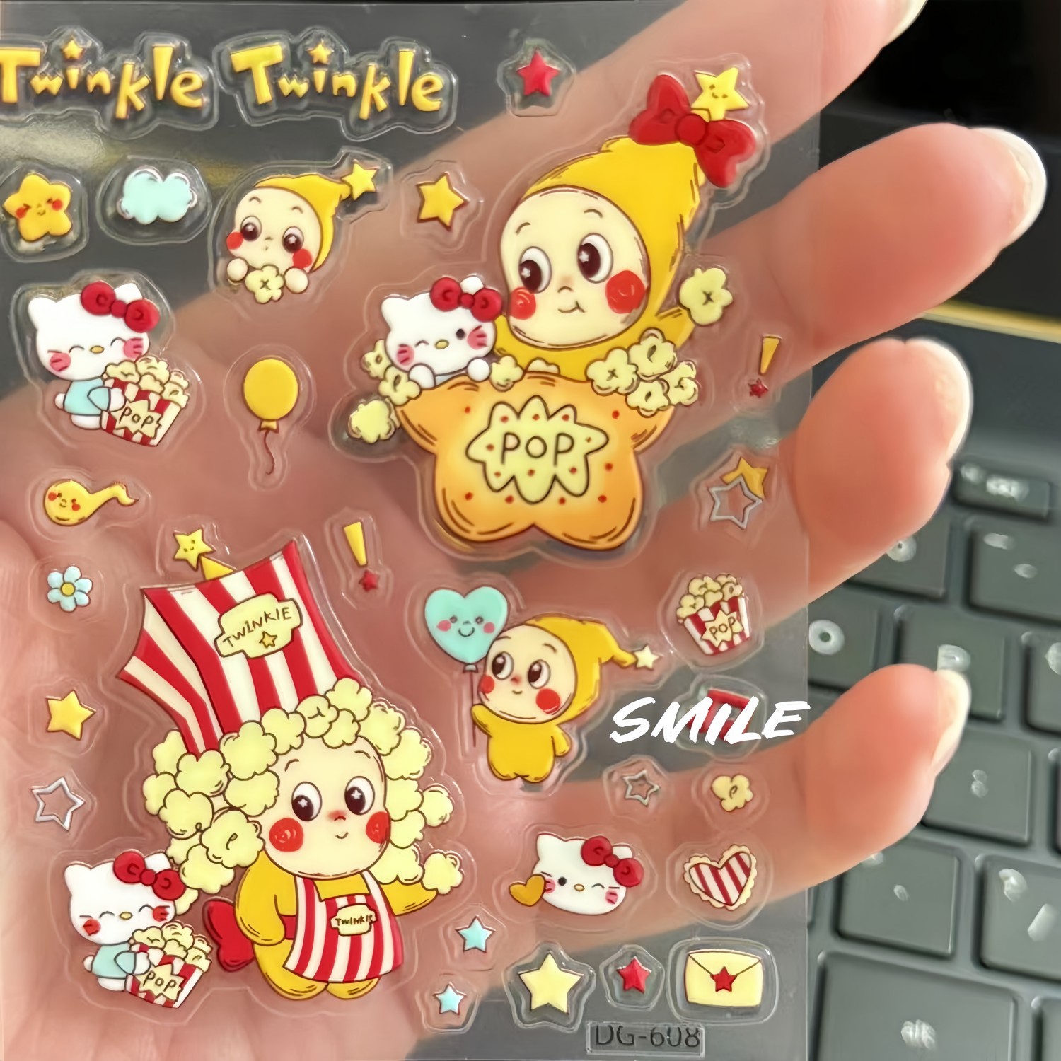 New Bubble Mart Star Man Cute Jelly Sticker Cartoon Star Man Ancient Cute Collection DIY Guka