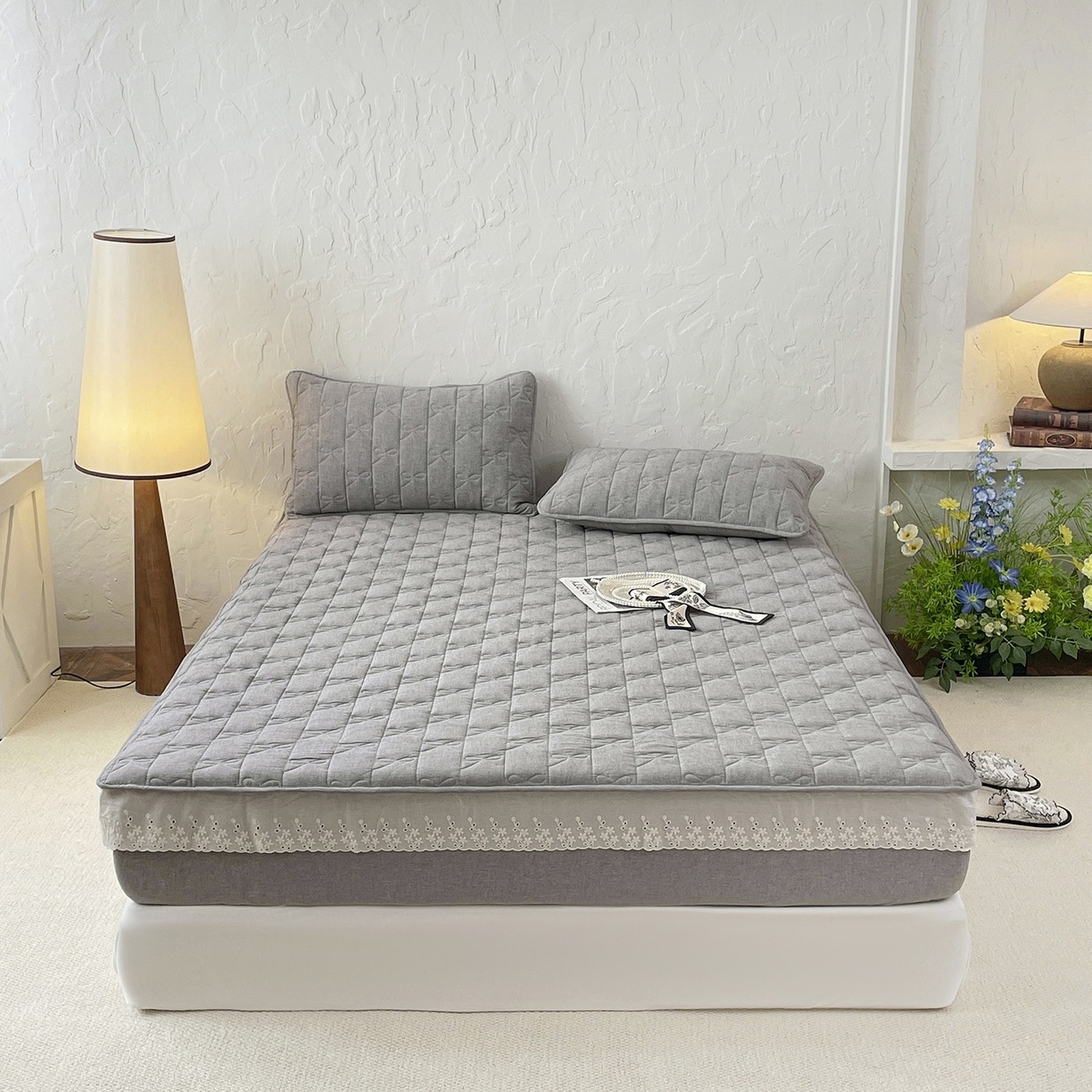 Cama de algodón de encaje de algodón tipo A cubierta de cama de algodón de cama de