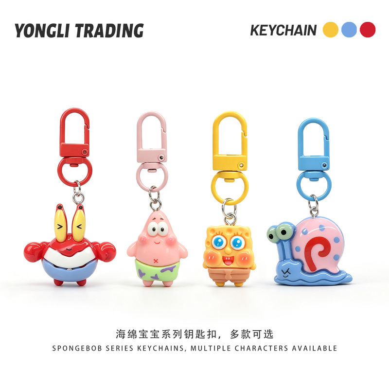Cartoon Cute Spongebob Patrick Sandy Keychain Small Pendant Mr. Krabs Bag Student Best Friend Gift Cartoon Cute Spongebob Patrick Sandy Keychain Small Pendant Mr. Krabs Bag Student Best Friend Gift