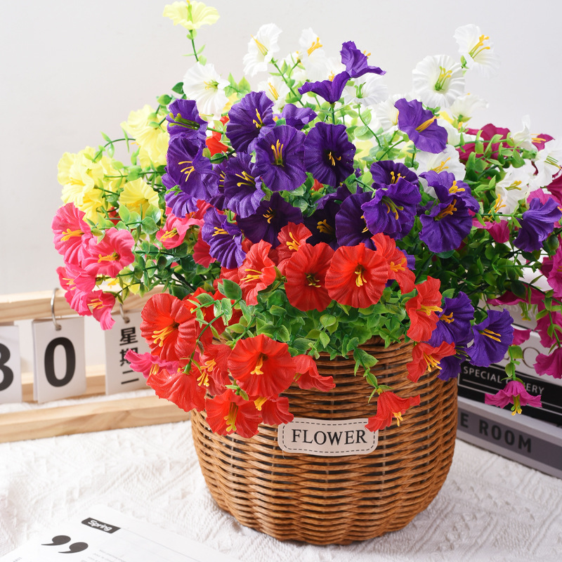 Artificial Morning Glory Bouquet, Fake Morning Glory Flower Bouquet, Artificial Flowers for Home, Mall, Supermarket Decoration, Plastic Plants and Flowers
