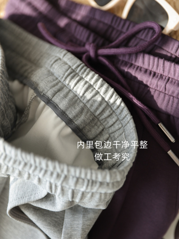 舒适三件套~莫代尔空气层宽松圆领连帽卫衣休闲裤套装女秋G091017|undefined