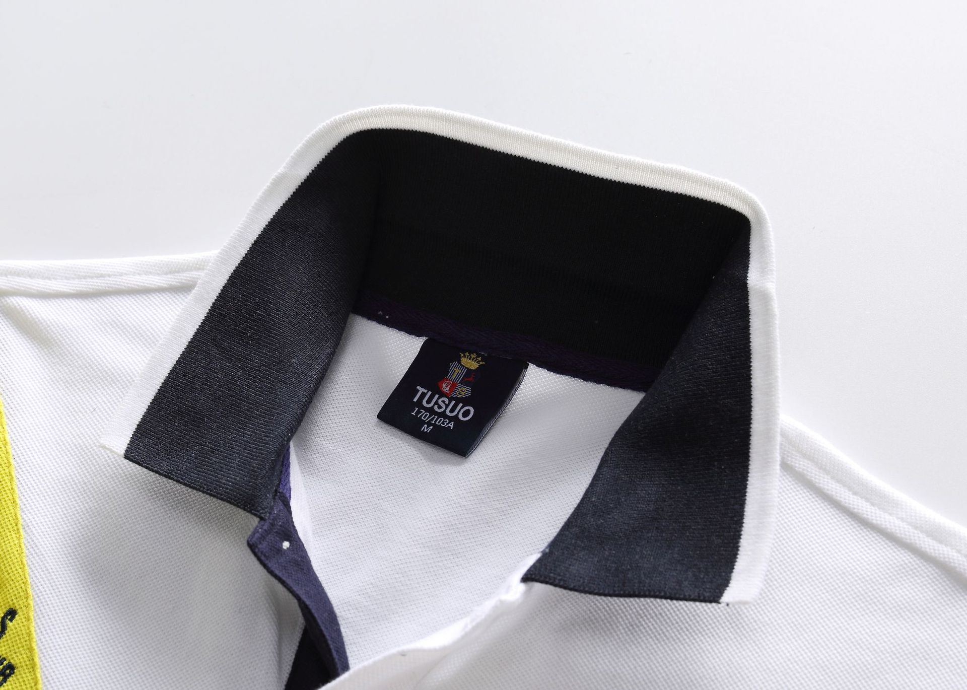 Polo uomo cotone maniche corte color-block di alta qualità_voghion.com