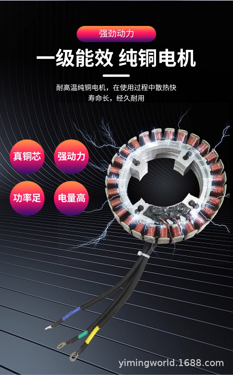 48v60v72v electric three-wheeled four-wheel car intelligent frequency conversion electric vehicle range extender gasoline generator