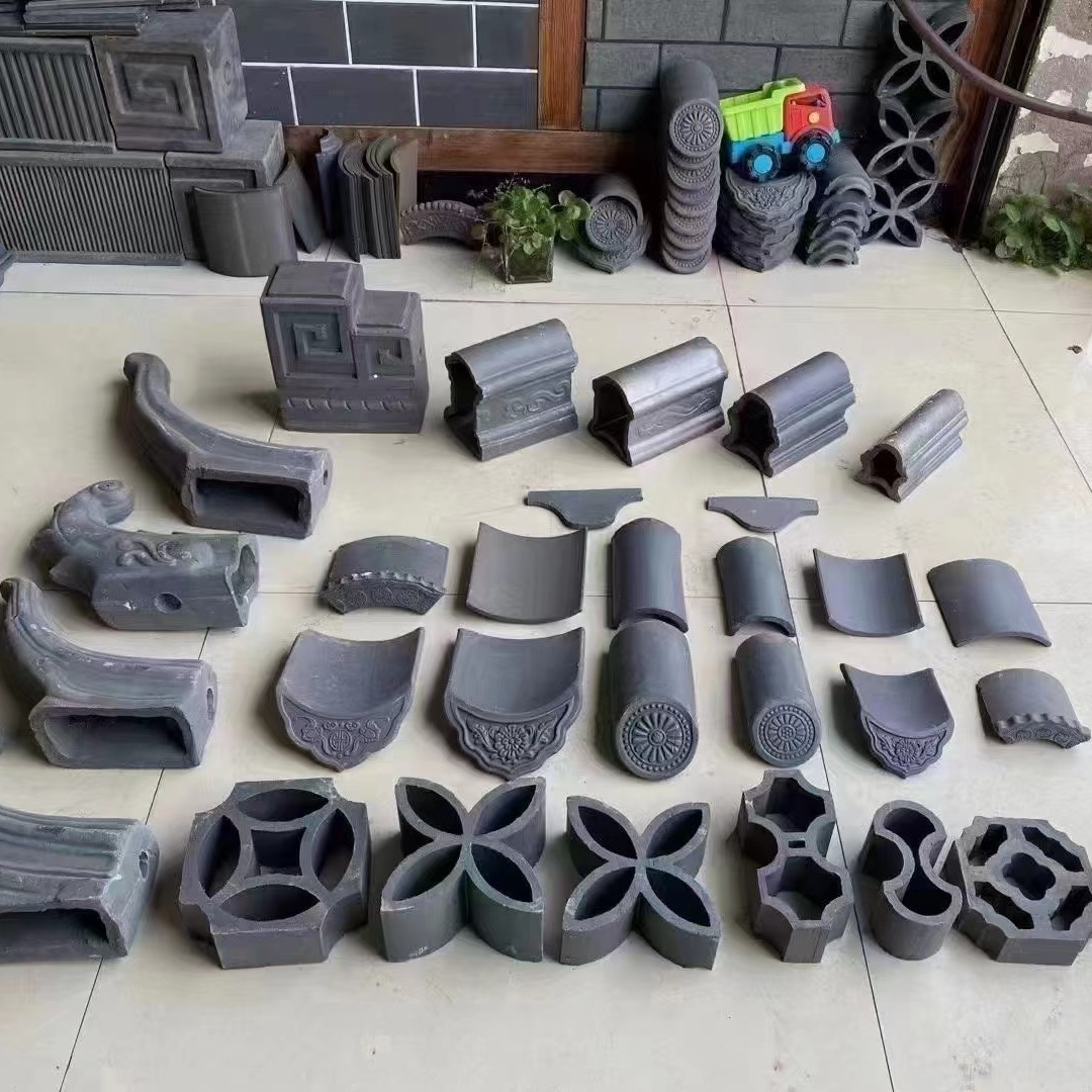 古建瓦小青瓦160*160 180*180中式凉亭屋顶瓦 勾头瓦青瓦古建瓦