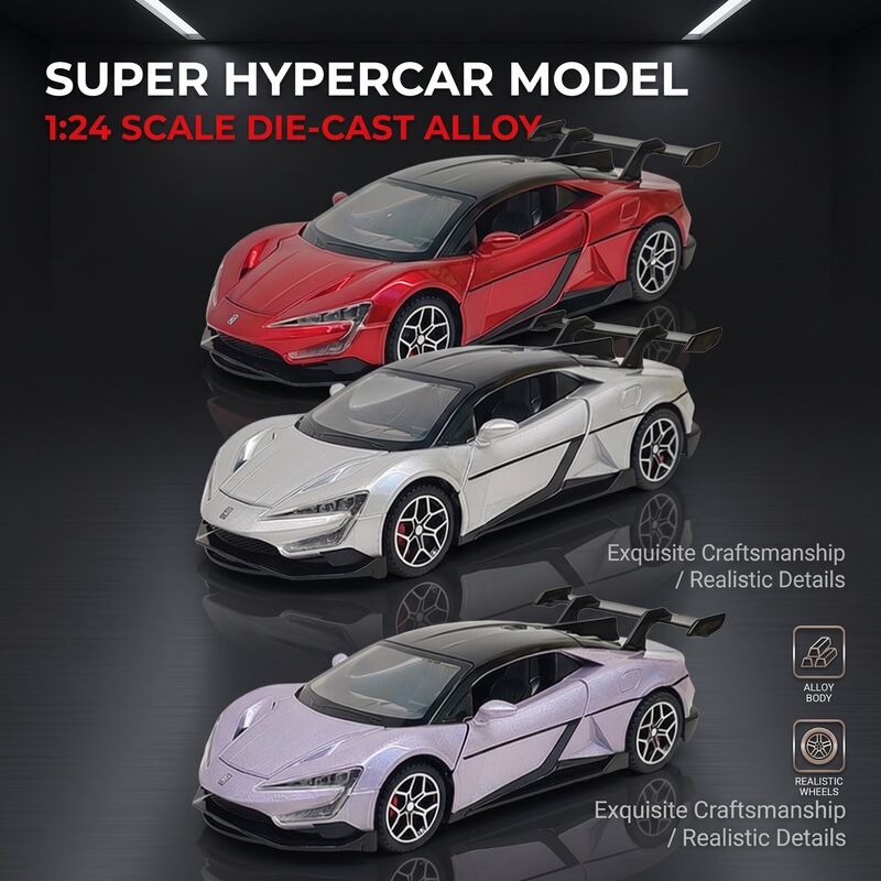 Cross-Border Die-Cast 1:32 Yangwang U9 Alloy Model Car with Openable Doors, Lights, and Cool Sound Effects, Children's Toy Wholesale