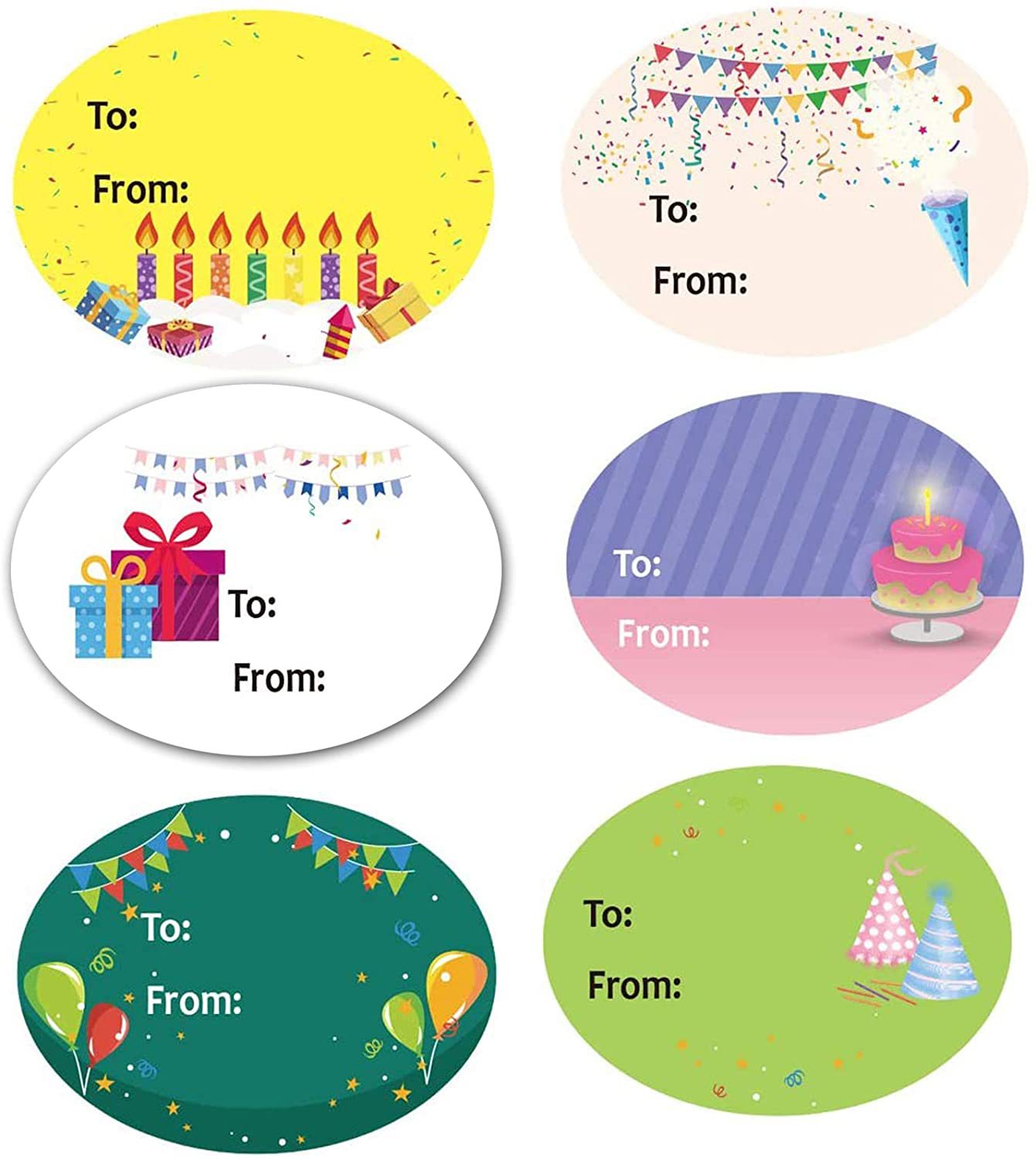 四色轮转印刷生日快乐派对送礼礼物信封密封自粘标签贴纸创意贴纸
