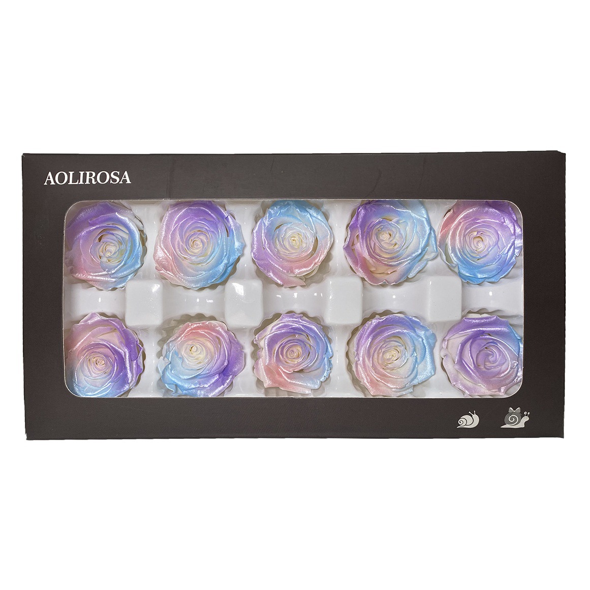 Rosa degradada eterna A+ con efecto degradado de color azul hielo, rosa seca triturada, flor preservada, fabricante de Yunnan, venta al por mayor.