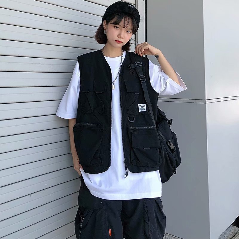 Japanese National Fashion Functional Multi-Pocket Korean Style Fashionable Shin Handsome Waistcoat Fashion Brand Fried Street Vest Vest Workwear Jacket Men Japanese National Fashion Functional Multi-Pocket Korean Style Fashionable Shin Handsome Waistcoat Fashion Brand Fried Street Vest Vest Workwear Jacket Men