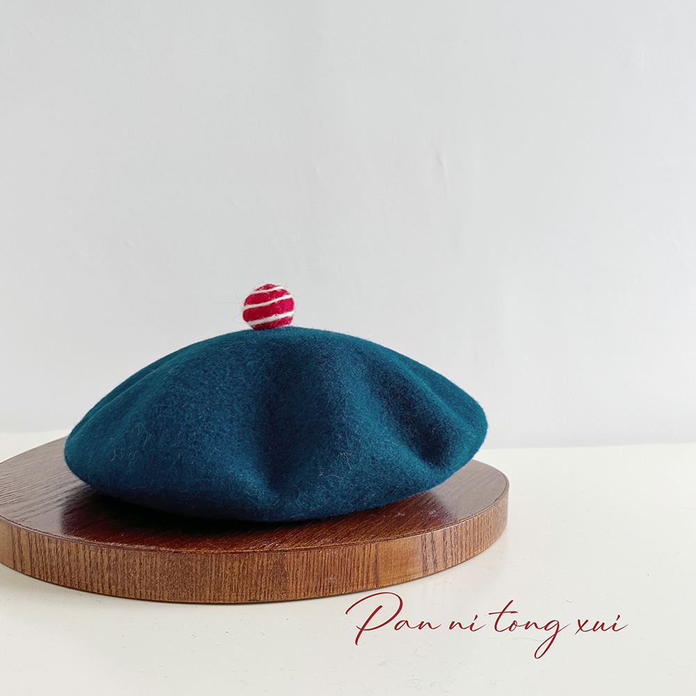 Boina de lana de alta calidad, gorra pintora de lana de feltro, sombrero de invierno, sombrero universal, boina de lana retro de nicho