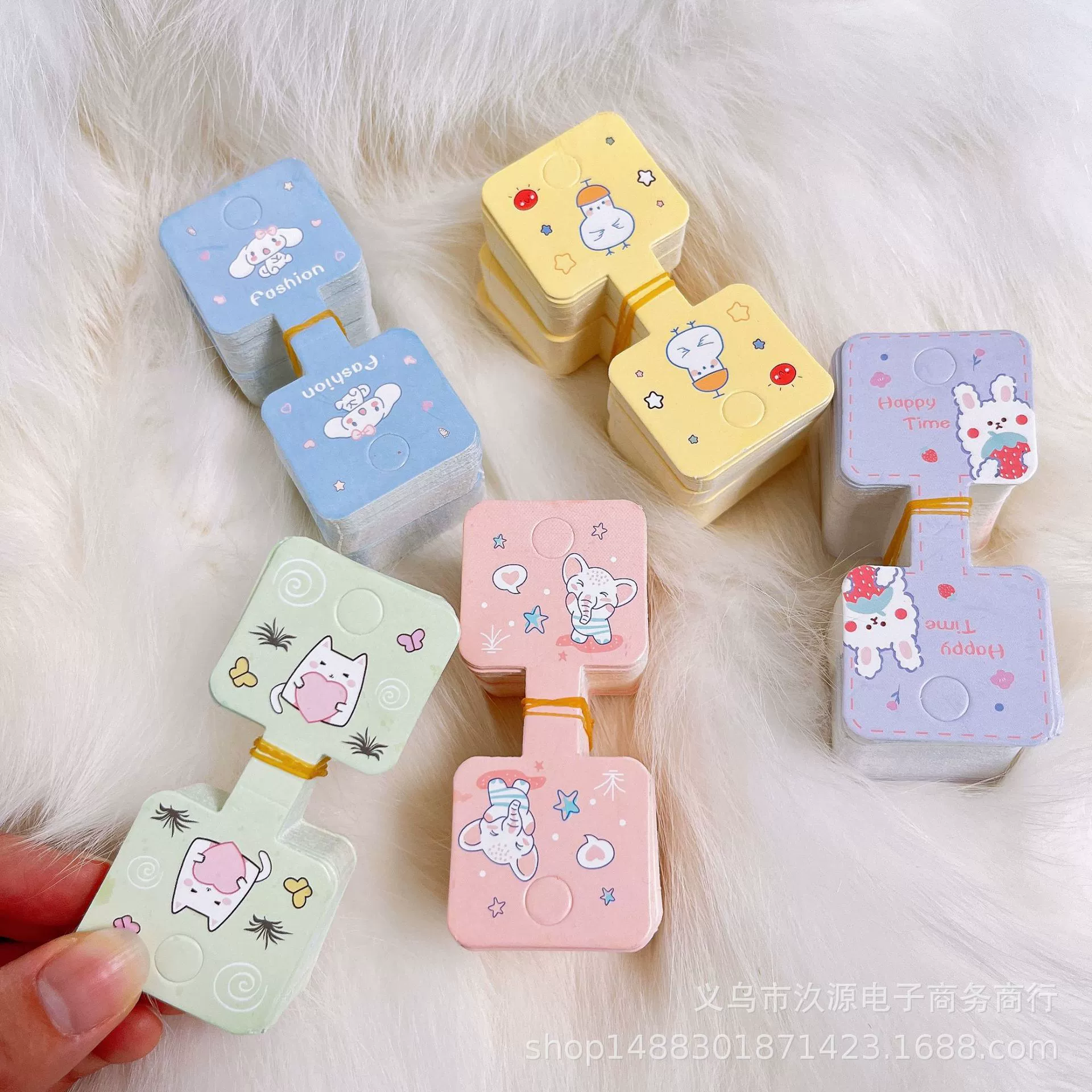 Складная бумажная карточка для упаковки резинок для волос с мультяшным дизайном, DIY, детская резинка для волос, заколка, новая карточка для упаковки