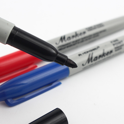 12 paper box markers oil-based single-head pen small-head logistics marker black quick-drying refillable ink