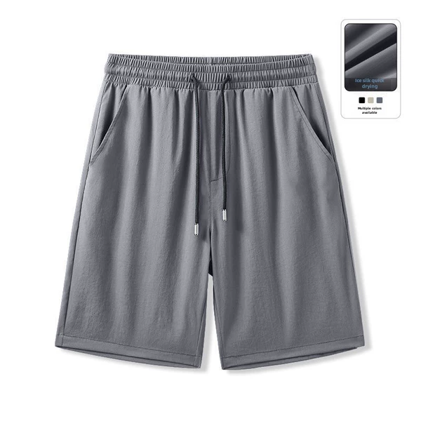 【Five Bullet Ice Silk shorts】 Deep gray