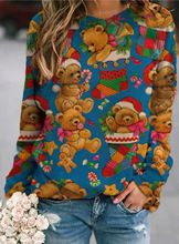 外贸跨境2023秋冬新款欧美跨境万圣节印花插肩长袖 女式卫衣 休闲