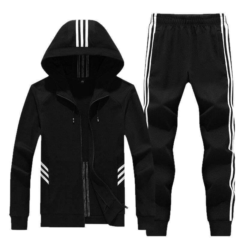 Tres barras transfronterizas juegos deportivos casuales chaquetas de primavera y otoño parejas de dos piezas juegos deportivos grandes comercio exterior image 6