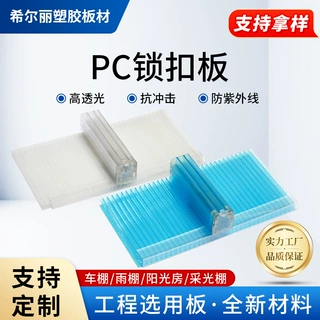 定制PC锁扣板阳光板防漏板防水户外双层四层透明米字型幕墙车棚