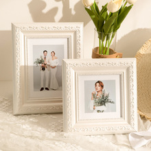 欧式轻奢婚纱照全家福相框摆台6寸 A4实木结婚照框架挂墙代洗照片