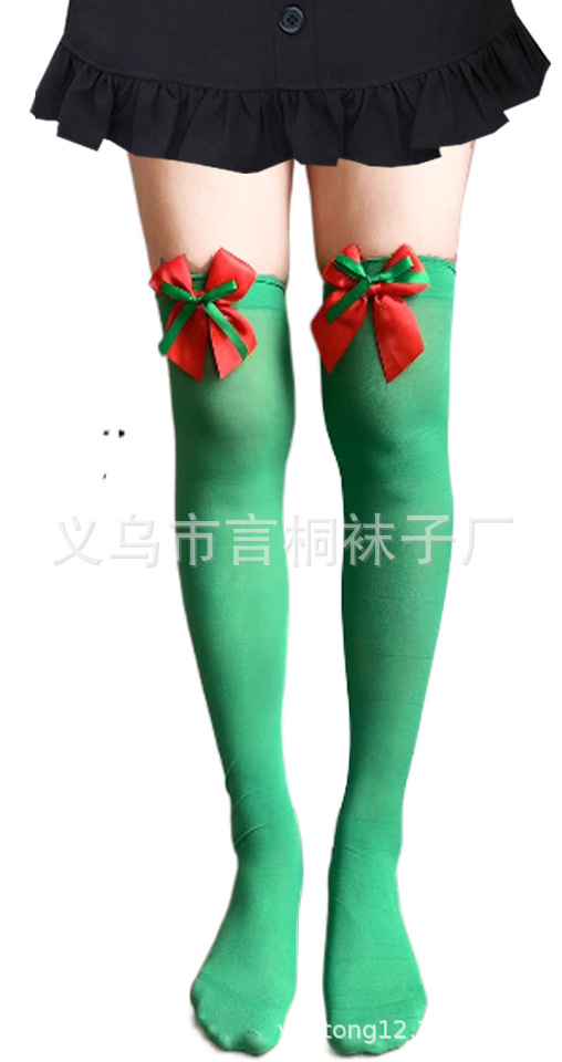 Medias de Navidad fabricantes transfronterizos en stock Medias de Halloween vacaciones vestir ropa accesorios rayas sobre la rodilla Calcetines