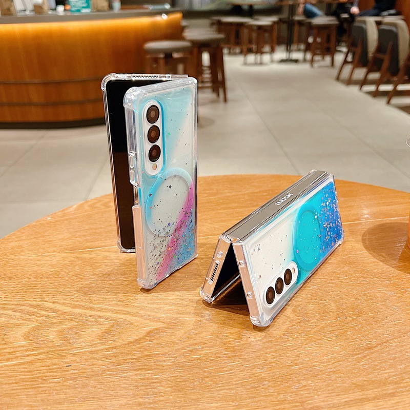 Magnetic Gradient Phone Case For Samsung Z Fold4 And Z Fold3_voghion.com