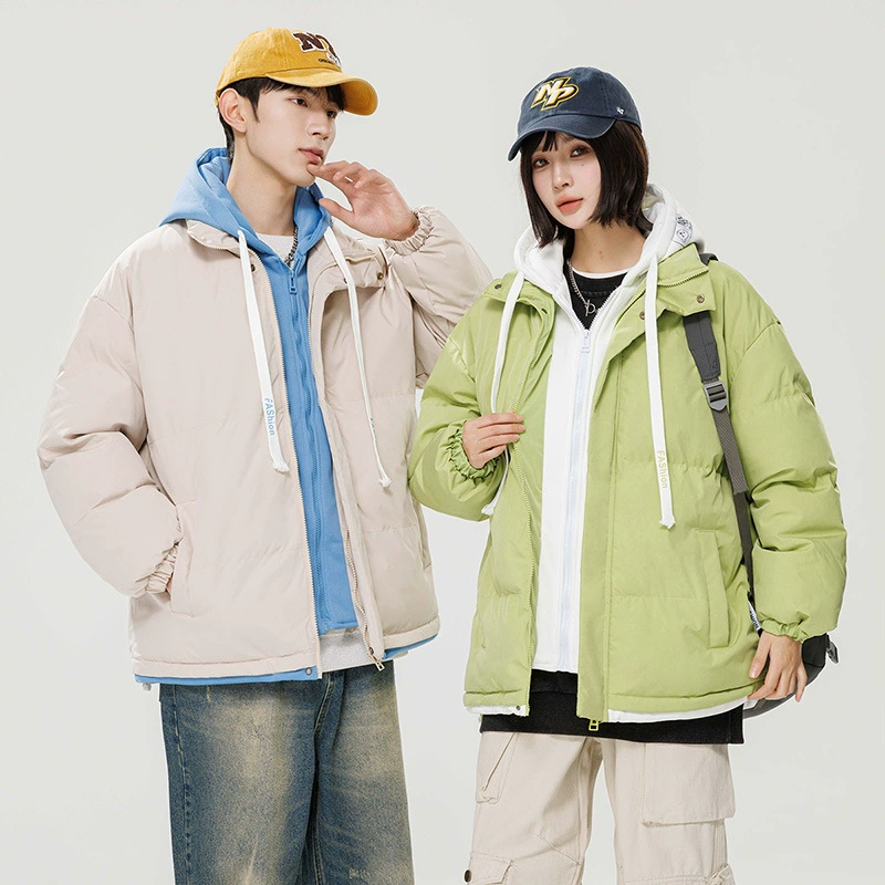 Поддельные две хлопчатобумажные костюмы утолщенные с капюшоном