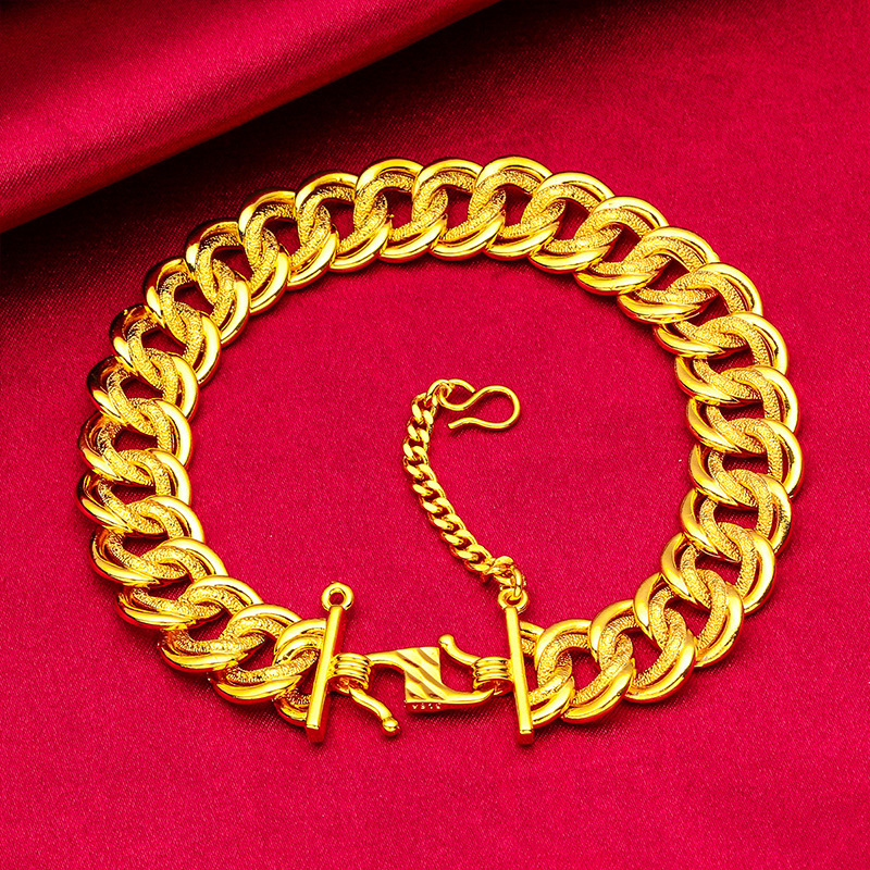 Vietnamese Sand Gold Women's Fashion Sand Gold Jewelry Wholesale Boss Bracelet Flat Boss Bracelet