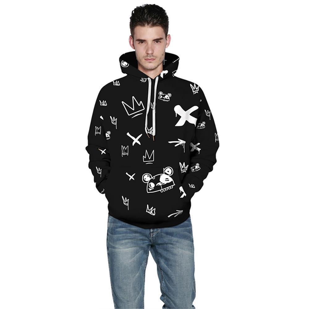 Neue herren mit tier muster lose übergroßen i digitaldruck 3D hoodie_voghion.com