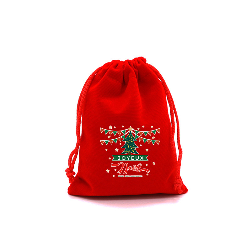 Amazonクロスボーダークリスマスギフトバッグ巾着バッグクリスマスキャンディバッグホリデーパーティーレッドベルベットギフトバッグ|undefined