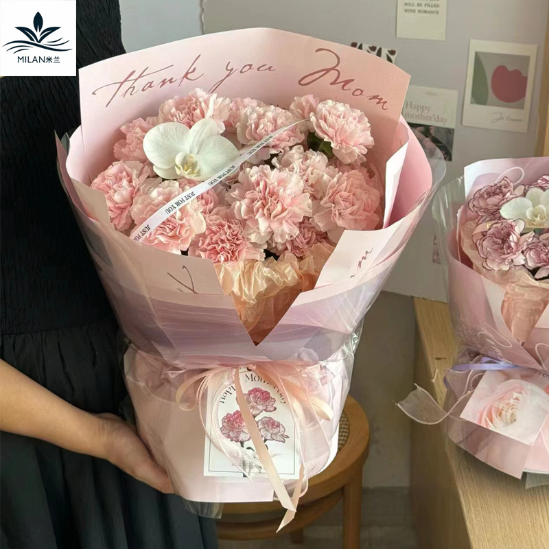 母亲节520新品印花艺术纸康乃馨花束包花纸鲜花包装纸DIY材料礼物