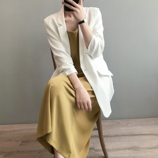 [hanging in stock] plus size women's summer seven sleeve chubby girl small suit design sunscreen thin coat 8031