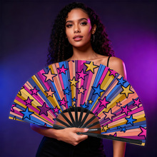 新品JIT代发跨境功夫扇折扇33cm欧美风响扇亚马逊爆款现货定制