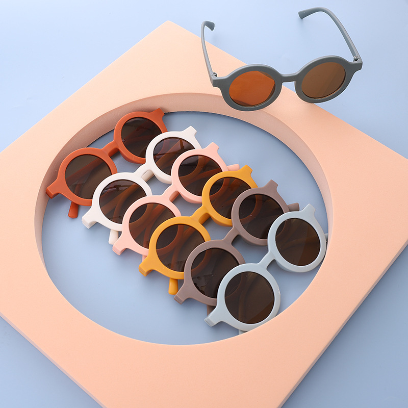 2022 New Fashion Round Frame Candy Color Sunglasses Beach Sunshade Fashion Attracting Children's Sunglasses
