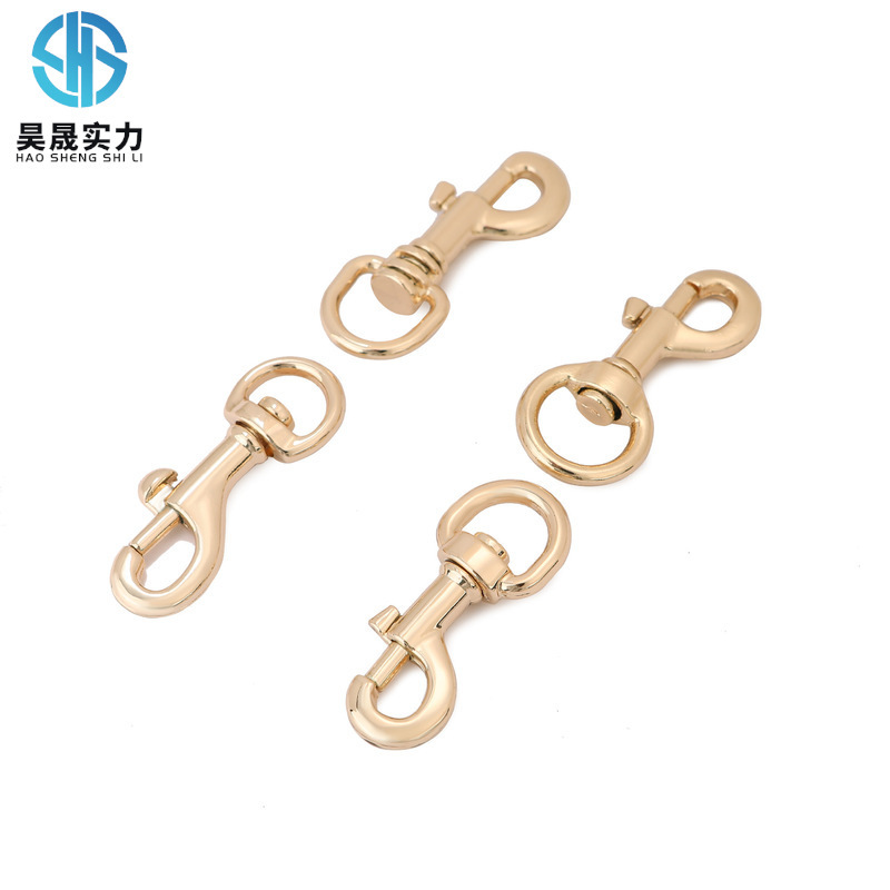 HuaDu Shiling HarDware Accessories Ring D Ring Tail Keychain Zinc Alloy Luggage Accessories K GolD Bright GolD Fish Mouth Buckle
