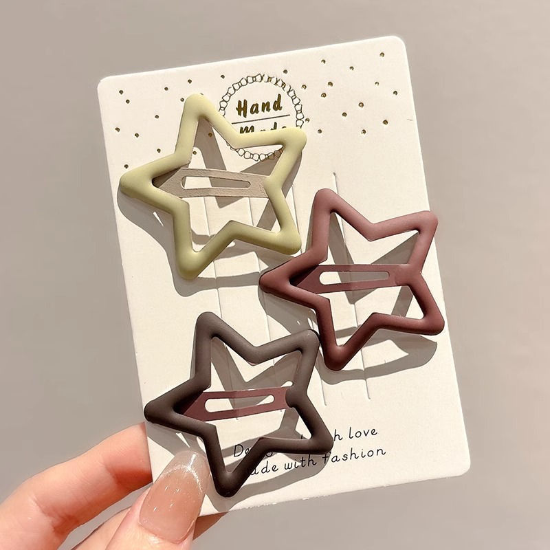 Niñas color caramelo estrellas pinzas de cabello tocado niñas lindas pinzas de cabello frangeo pinzas de cabello niños al por mayor