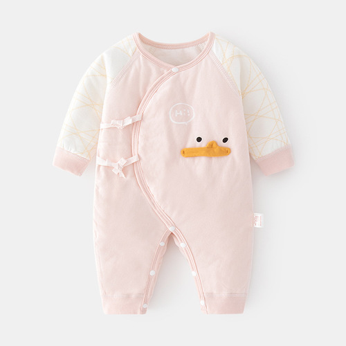 Baby cotton jumpsuit autumn and winter baby clothes monk clothes thin cotton robe newborn boneless quilted butterfly clothes