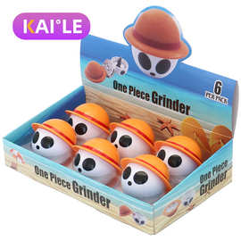 个性草帽海贼造型磨烟器 锌合金三层金属研磨器碎烟器烟具Grinder