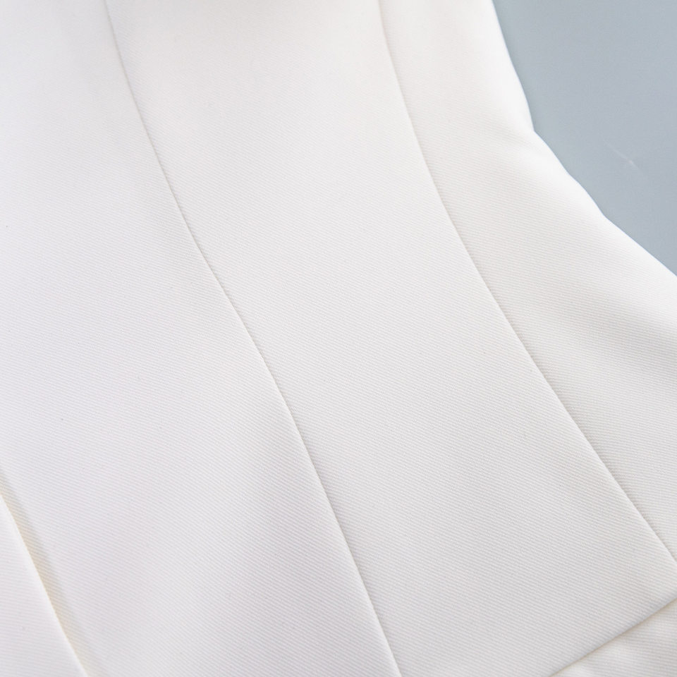 Áo vest nữ cổ chữ V dáng ôm eo tôn dáng, tay dài, phong cách công sở — Màu trắng, Màu đen, Màu đỏ rượu, màu nâu nhạt chi tiết 18