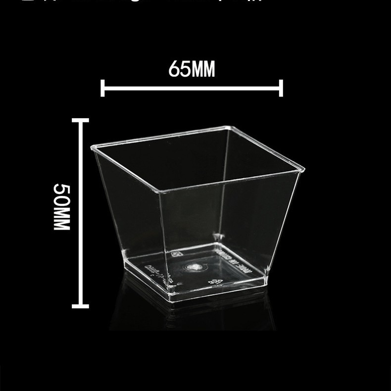 120ml 4OZPS Copa de postres de plástico Copa de mousse Copa de salvado de madera Copa de pudín Tiramisú Copa de moldeo por inyección más cuchara