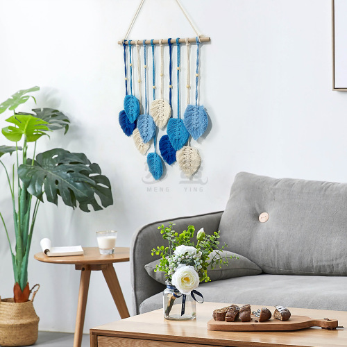 [Mengying] Colorful leaf tapestry handmade diy material package home decoration pendant finished product creative wall hanging