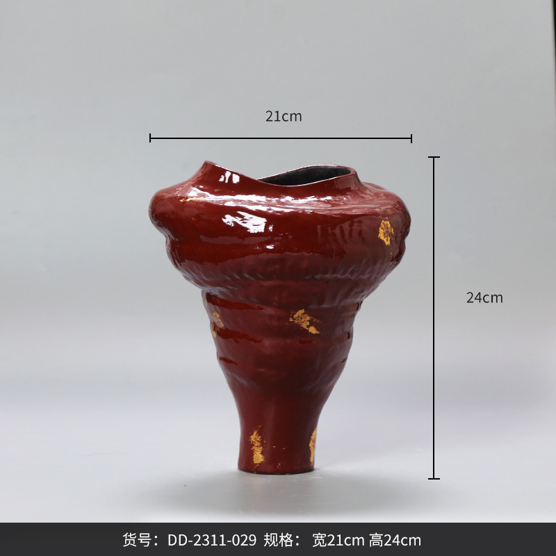 Best west陶磁器デザイナーの正規品陶磁器花瓶置物リビングルーム家庭用ソフト装飾品民宿花器|undefined