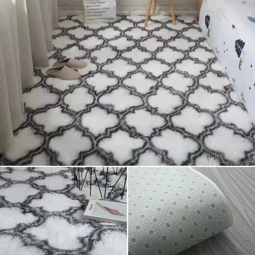 ins alfombra de lana de seda de viento sala de estar cubierta de color sólido pelo largo anti-deslizante alfombra de cama sofá alfombra de dormitorio mayorista