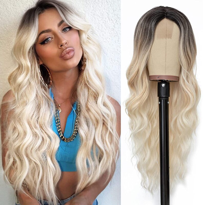 In-Stock European and American Style Lace Front Long Wavy Hair Wig Long Body Wigs