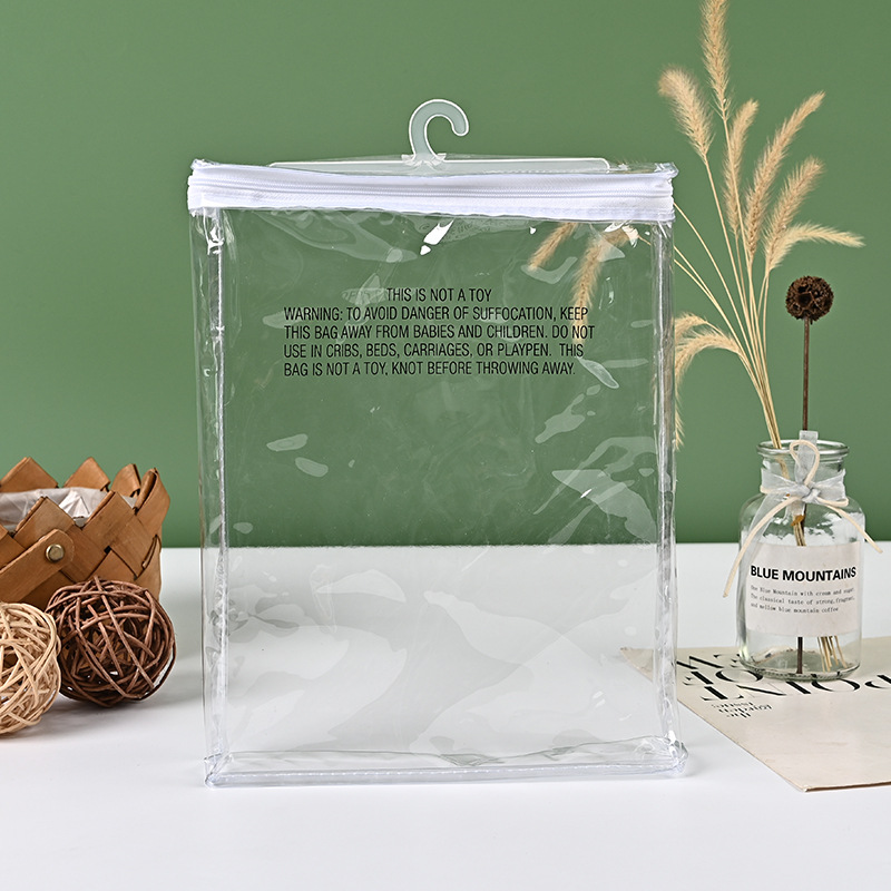 Transparent plastic universal pack PVC with zipper